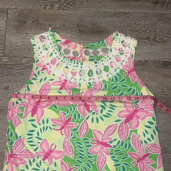 Lily Pulitzer Butterly Palm, Green & Pink Print Dress size 6 - Picture 8 of 13